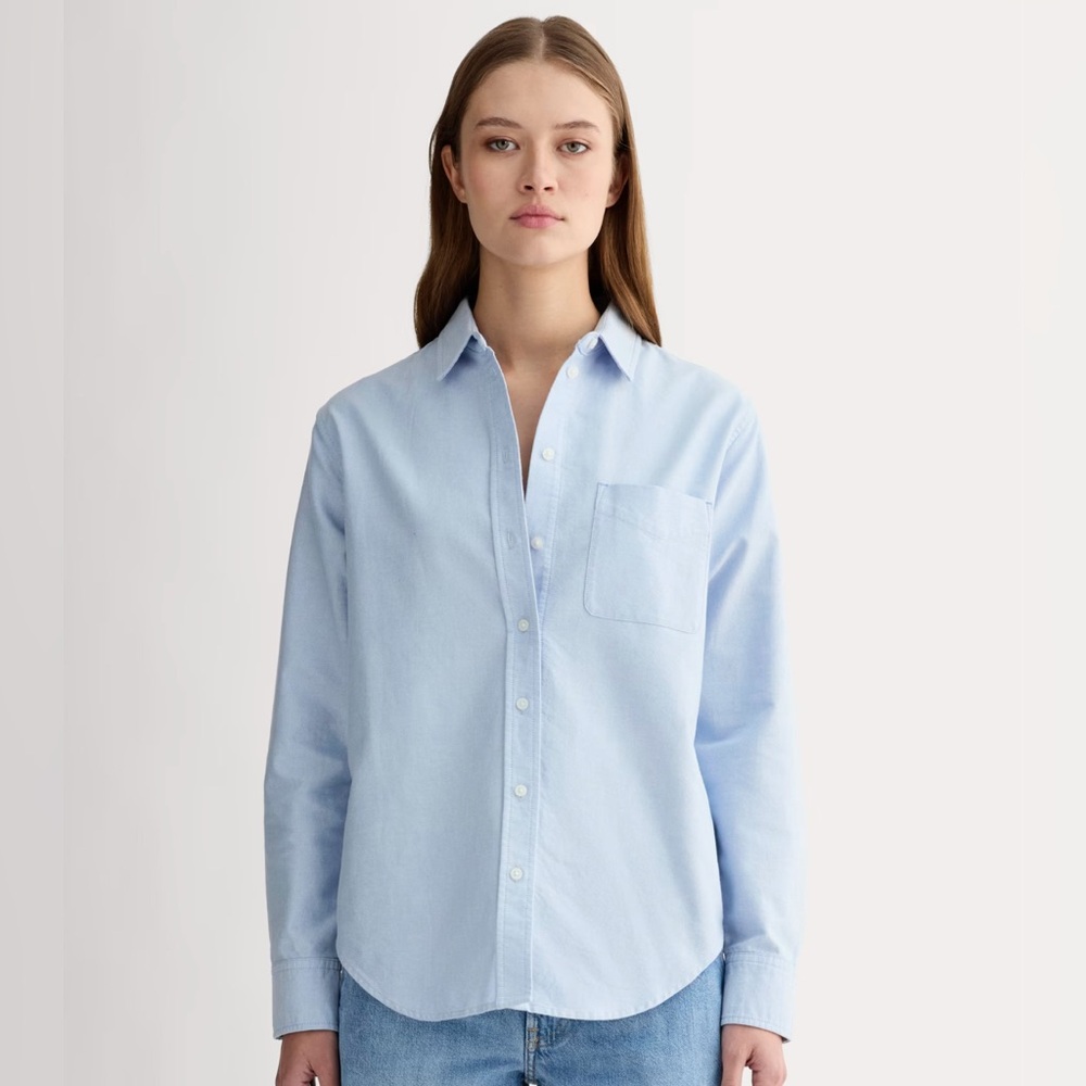 Everlane relaxed fit organic cotton oxford blouse